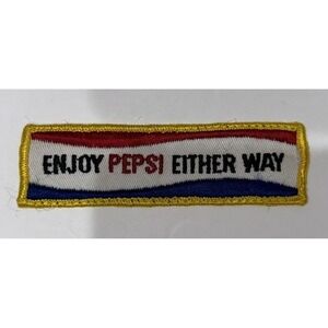 PEPSI-COLA Uniform Patch "Enjoy Pepsi Either Way" NOS Vintage